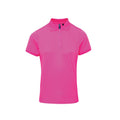 Neon Pink - Front - Premier Womens-Ladies Coolchecker Short Sleeve Pique Polo T-Shirt