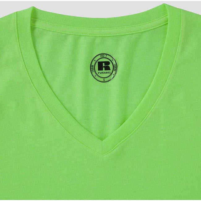 Green Marl - Pack Shot - Russell Mens Short Sleeve V-Neck HD T-Shirt