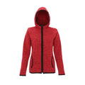 Fire Red-Black Fleck - Front - Tri Dri Womens-Ladies Melange Knit Fleece Jacket