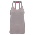 Silver Melange - Front - Tri Dri Womens-Ladies Double Strap Back Sleeveless Vest