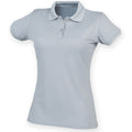 Silver Grey - Front - Henbury Womens-Ladies Coolplus® Fitted Polo Shirt