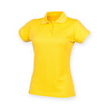 Yellow - Front - Henbury Womens-Ladies Coolplus® Fitted Polo Shirt