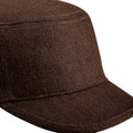 Chocolate - Back - Beechfield Unisex Melton Wool Blend Cadet-Army Cap (Pack of 2)