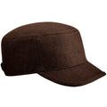 Chocolate - Front - Beechfield Unisex Melton Wool Blend Cadet-Army Cap (Pack of 2)