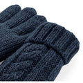 Navy - Back - Beechfield Unisex Cable Knit Melange Gloves
