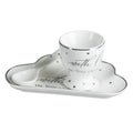 White-Silver - Back - Lesser and Pavey Mad Dots Christening Dining Gift Set