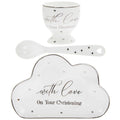 White-Silver - Front - Lesser and Pavey Mad Dots Christening Dining Gift Set