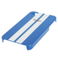 Blue-Silver - Front - Mini Official IPhone 4-4S Hard Striped Protective Phone Case