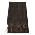Brown-Red - Front - Mens Colour Stripe Scarf With Fringe Edge