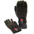 Grey - Front - England RFU Adults Unisex Luxury Touchscreen Gloves
