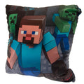 Grey-Blue-Green - Front - Minecraft Character Filled Cushion