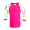 Pink Lady Print - Side - Trespass Childrens-Kids Smiley 3-4 Sleeve Top And 3-4 Bottoms Swim Set