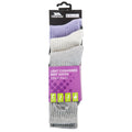 Light Grey-Smoke-Purple Heather - Back - Trespass Womens-Ladies Stopford Cushioned Socks (Pack Of 3)