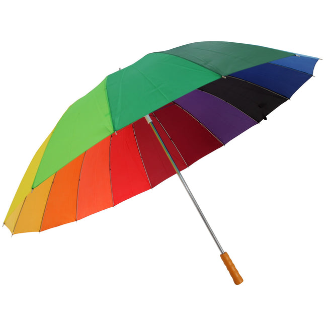 Rainbow - Front - Drizzles Adults Unisex Rainbow Golf Umbrella
