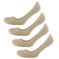 Natural - Front - Womens-Ladies Liner Socks (4 Pairs)