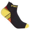 Yellow-Red-Orange - Pack Shot - Pro-Tonic Womens-Ladies Compression Trainer Liner Socks (Pack Of 2)