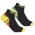 Yellow-Red-Orange - Front - Pro-Tonic Womens-Ladies Compression Trainer Liner Socks (Pack Of 2)