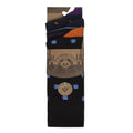 Navy-Orange - Back - Panda Stick Mens Spots & Stripe Bamboo Socks (Pack Of 3)