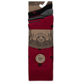 Navy-Orange - Side - Panda Stick Mens Spots & Stripe Bamboo Socks (Pack Of 3)