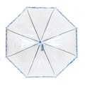 Clear-Blue - Side - X-Brella Scottish Trim Dome Umbrella