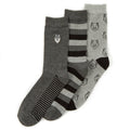 Grey-Black - Front - Panda Stick Mens Bamboo Socks (Pack Of 3)