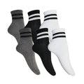 Grey-White-Black - Front - Simply Essentials Womens-Ladies Cropped Ankle Socks (Pack Of 6)