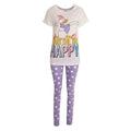 White-Purple - Front - Disney Womens-Ladies Daisy Duck Cotton Pyjama Set