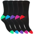 Black & Multi - Front - Foxbury Womens-Ladies Cotton Rich Socks (5 Pairs)