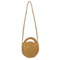 Beige - Back - Luna Cove Womens-Ladies Handmade Round Paperstraw Bag