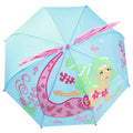 Blue-Pink - Side - Childrens-Kids 3D Mermaid Dome Umbrella