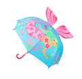 Blue-Pink - Front - Childrens-Kids 3D Mermaid Dome Umbrella