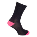 Black-Purple-Pink - Lifestyle - Cottonique Womens-Ladies Comfort Fit Spotted Heart Socks (6 Pairs)