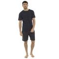 Charcoal - Front - Tom Franks Mens Jersey Striped Short Pyjama Set