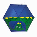 Green-Blue - Back - Drizzles Childrens-Kids 3D Dino Umbrella