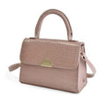 Blush - Back - KS Brands Womens-Ladies Grab Handle Crocodile Cross Body Bag