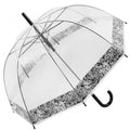 Clear-White-Black - Front - X-brella Snakeskin Bordered Umbrella