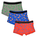 Grey-Blue-Red - Front - Tom Franks Boys Dinosaur Boxers (Pack Of 3)