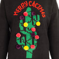 Black - Back - Brave Soul Womens-Ladies Christmas `Merry Cactus` Jumper