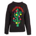 Black - Front - Brave Soul Womens-Ladies Christmas `Merry Cactus` Jumper